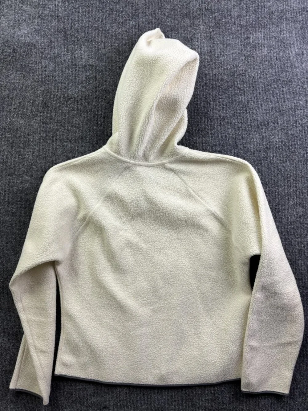 VNTG Nike Hoodie Sweatshirt Womens Small White 1/4 Zip Fleece High Neck‎ Sherpa